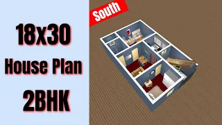 18x30 Small House Plan 2BHK || 18X30 House Design || 2 Bed Ghar Ka Naksha || Small House Design