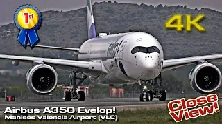 First Airbus A350 Evelop Airlines [4K 50P] VLC (Close view!)
