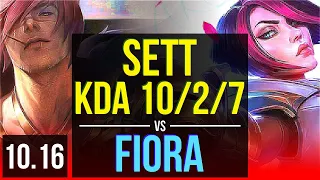 SETT vs FIORA (TOP) | 3 early solo kills, KDA 10/2/7, Godlike | BR Master | v10.16