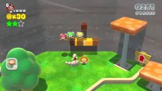 Super Mario 3D World (Wii U) - Big Bounce Byway (Green Stars, Stamp)