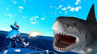 GTA 5: Fightting the Megalodon Shark With Oggy Gone Wrong!😱 | gta 5 online