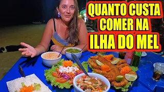 COMER NA ILHA DO MEL É CARO? DO BARATO AO MAIS CARO - COMILANÇA NA ILHA COM PREÇOS  #Vlog