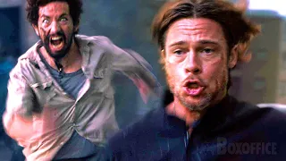 Brad Pitt protege a sus hijos de los zombis | Guerra mundial Z | Clip en Español