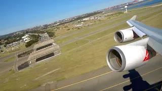 EPIC spool-up onboard the QANTAS Boeing 747-400ER - Takeoff from Sydney Airport - 4K 60FPS