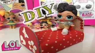 DIY кровать для куклы ЛОЛ своими руками за 5 минут!!!