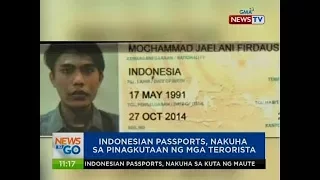 NTG: Indonesian passports, nakuha sa pinagkutaan ng mga terorista