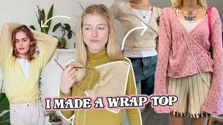 i knitted a pinterest inspired wrap top in a few days