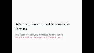 Genomic File Formats and Data Repositories