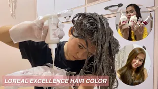 I colored my hair Ash Brown using LOREAL Excellence | Yhna Santos