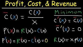 Marginal Revenue, Average Cost, Profit, Price & Demand Function - Calculus