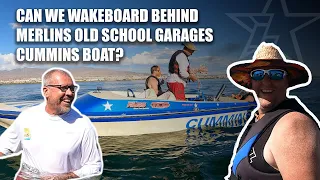 Can we wakeboard behind @MerlinsOldSchoolGarage Cummins Boat?