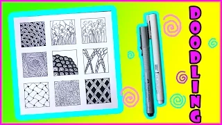 Дудлинг для начинающих ● 9 УЗОРОВ ● Чем я рисую ● DOODLE PATTERNS