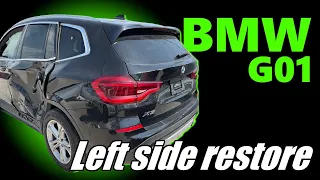 BMW G01. Left side restore. Ремонт левой стороны.