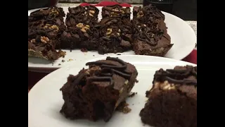 Брауни с апельсином и грецкими орехами///Brownies with orange and walnuts