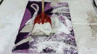 Hard washing of the dirtiest woolen carpet in the world, satisfaction of Asmr