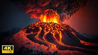 Explore Iceland Volcano Eruption & Lava Flows in 4K Video Ultra HD with Relaxing Music