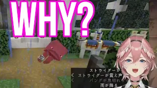 Takane Lui Walk Her Striders And Then It Rained | Minecraft [Hololive/Eng Sub]