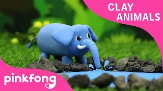 How to make Elephant with Clay | Clay Animals | Animal Songs | Pinkfong Clay Time