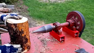 Łuparka świdrowa / rębak do drewna - budowa i zasada działania | Homemade log splitter wood