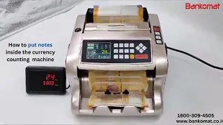 How to put notes inside the currency counting  machine?