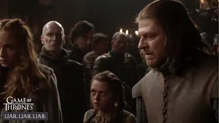 Arya calls Joffrey and Sansa liars | Game of Thrones (S01E02)