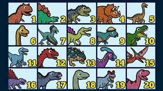 Counting 1 to 20 | Learn to Count Numbers | Learn Names of 20 Dinosaurs with Glitter & Googly Eyes