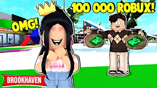 JE MENT À PAPA POUR QU'IL ME DONNE 100 000 ROBUX SUR ROBLOX BROOKHAVEN RP !!