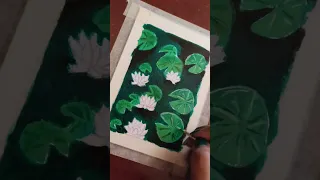 Paint With Me: Water Lily Pond ☘️🌼| With Acrylic Colours| #shorts #satisfying #aesthetic #artwork