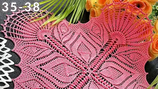 Crochet square doily, Elsa, 35-38