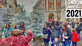 London Christmas 2021 | Chinatown, Covent Garden West End | London Rain Walk - 4K HDR