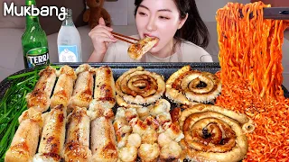 REAL MUKBANG▶beef intestine"deachang,Gopchang",spicy samyang ramen noodles mukbang☆ㅣASMR REAL SOUND