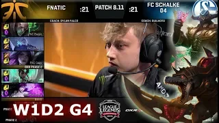 Fnatic vs FC Schalke 04 | Week 1 Day 2 S8 EU LCS Summer 2018 | FNC vs S04 W1D2