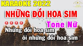 Những Đồi Hoa Sim Karaoke Tone Nữ Nhạc Sống 2022 | Trọng Hiếu