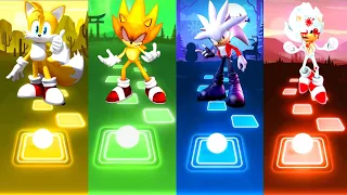 Tails vs Fleetway Super Sonic vs Silver Sonic vs Heyper Sonic Exe - Tiles Hop Edm Rush