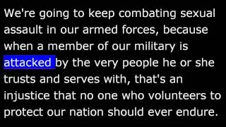 President Obama January 25th, 2014 -  Weekly Address -  Taking Action to End Sexual Assault