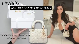 Unbox “ MICRO LADY DIOR BAG with Resin Pearls