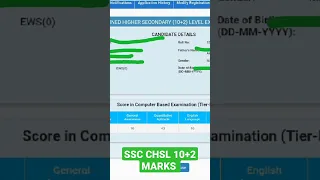 Ssc chsl 10+2 marks 2022 | After normalisation scored