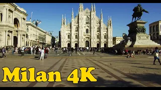 Walk around Milan Italy. [4K]