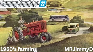 Farming Simulator 22 | 1950's Farm | Lets Play | Plough the fields and scatter |