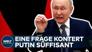 MOSKAU: Und dann kontert Wladimir Putin eine Frage süffisant mit einer provokanten Gegenfrage