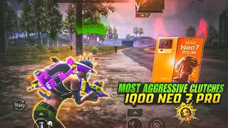 MOST AGGRESSIVE CLUTCHES 💥 IQOO NEO 7 PRO SMOOTH + 90FPS PUBG/BGMI TEST 2024⚡4 FINGER GAMEPLAY