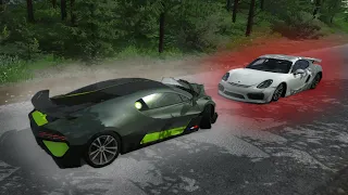 Гонки на выживание, Аварии гоночных машин в игре Beamng drive. Гоша.