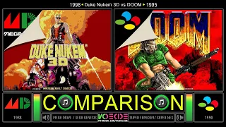 Duke Nukem 3D vs DOOM (Sega Genesis vs SNES) Side by Side Comparison | VCDECIDE