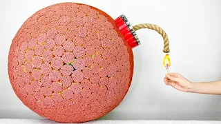 The BIGGEST BALL you've ever seen made of matches - Matches Chain Reaction