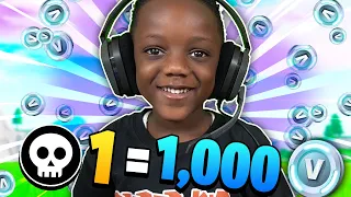 1 Kill = 1000 VBUCKS on My MOMS CREDIT CARD!