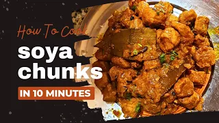 meal maker curry with marinated sauce-meat substitute l #soya chunks recipe l #soya chunks gravy