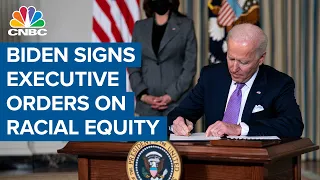 President Joe Biden signs executive orders on racial equity
