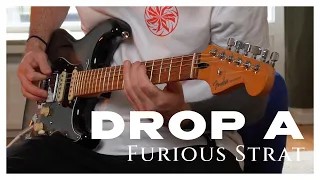Fender Stratocaster low tuned riffs in drop A
