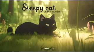 sleepy cat in the garden 💤 lofi cat • chill beats to relax/study to