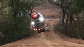 Concrete truck rolls over. Pumping concrete with Muddyfeet